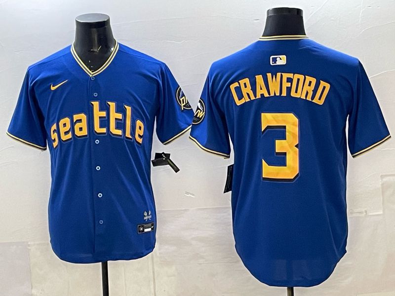 Men Seattle Mariners #3 Crawford blue Game Nike MLB 2025 Jersey 004